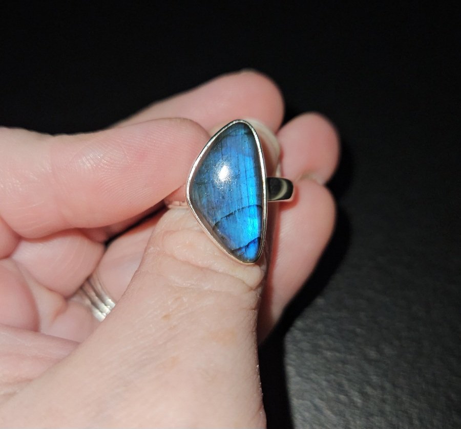 Sterling Silver Rings - Labradorite, Size 9