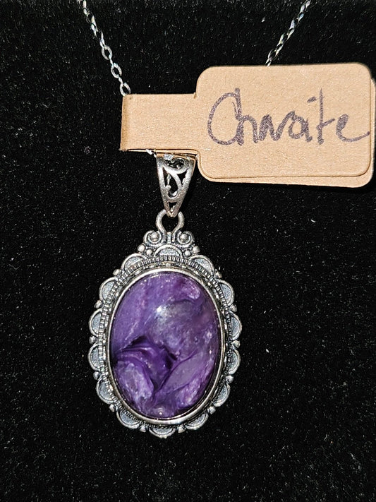 Charoite Sterling Silver Necklace