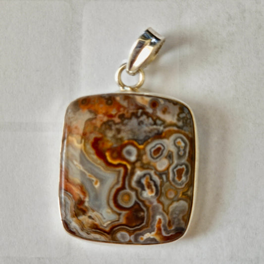 Sterling Silver Mexican agate necklace